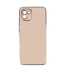 Samsung Galaxy A03 Kılıf Kenarları Gold Kamera Korumalı Renkli Pastel Silikon Açık Yeşil BARK (Rose - Gold)