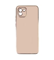 Samsung Galaxy A03 Kılıf Kenarları Gold Kamera Korumalı Renkli Pastel Silikon Açık Yeşil BARK (Rose - Gold)