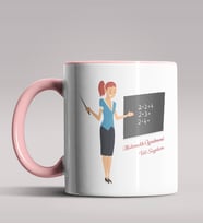 Kişiye Özel Matematik Öğretmeni Tasarımlı Siyah Renk Kupa 3 (Pembe)