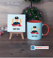 Erkek Polis Dekoratif Taş, Kupa Bardak Kırmızı Hediye (Model 12)