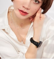 vagaveApple Watch Uyumlu 42 Mm 44 Mm 45 Mm 3 4 5 6 7 Se 8 9 Uyumlu Kadın Deri Kordon Saat Kayışı - Crop (Siyah)
