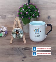 Erkek Sınıf Öğretmenine Hediye Kupa Bardak Beyaz ve Fotoğraflı Ahşap Anahtarlık Hediye Öğretmenler Günü Hediyesi (Model 10)