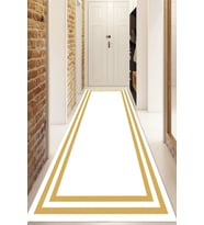 Dijital Baskılı Kaymaz Taban Yıkanabilir Modern Yolluk Ve Koridor Halısı NDU-HT-527 (Gold)
