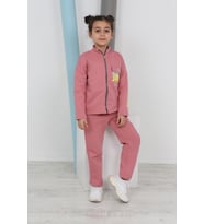 Toontoy Kız Çocuk Baskılı Eşofman Takımı (Gül Kurusu)