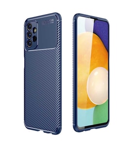 Samsung Galaxy A13 4G Kılıf Karbon Silikon Case Kapak (Lacivert)