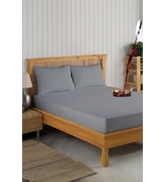 Set Beyaz Mikro Fitted Sıvı Geçirmez Alez ve 2 Adet Yastık Alezi (11 Ebat) (Gri)