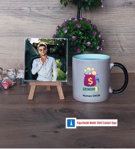 Ekonomist Fotoğraflı Dekoratif Taş, Kupa Bardak Beyaz Hediye (Model 9)
