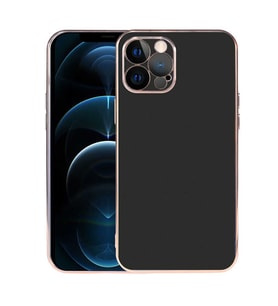 iPhone 12 Pro Max Kılıf Viyana Yüzeyi Buzlu Transparan Tasarım (Siyah)