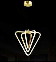 Üçgen 3'Lü Oturma Odası Led Avize (Gold)