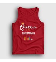 Presmono Unisex Beyaz Queen Of Backgammon Oyun Tavla Atlet 418491tt (Kırmızı)