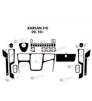Meriç® Peugeot Karsan J10 Ön Torpido Kaplama Maun 31 Parça 2010-› (Piano Black)