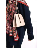 Hediyelik Elif Model Klasik Vintage Baget Kadın Çanta - Omuz Ve El Çantası (Bej)