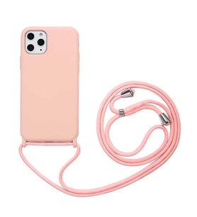 Apple iPhone 11 Pro Max Kılıf Zore Ropi İpli Silikon Kılıf (Açık Pembe)