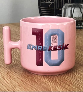 Kişiye Özel Bordo Lacivert Hediye Pastel T Kupa Taraftar (Pembe)