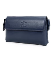 KANGAROO KINGDOM Hakiki Deri Koyu Kahverengi Erkek Portföy & Clutch El Çantası 9985-K (Lacivert)