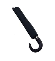 Snotline-April Deri Saplı Erkek Şemsiye Kahverengi Sap Çanta Boy Baston Saplı 100 Cm Çap 45 Cm Boy (Siyah)