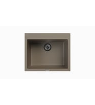 Cristalüx Granit Evye P-X60 Tezgah Altı Ve Tezgah Üstü Kare Mutfak Evyesi 60x50cm (TOPRAK-KAHVE)