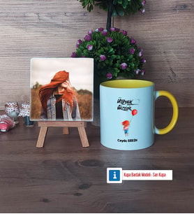 Ütopyalar Güzeldir Fotoğraflı Dekoratif Taş, Kupa Bardak Beyaz Hediye (Model 7)