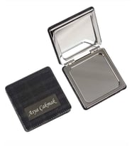 İsim Baskılı  Ayna  Kişiye Özel  Mini Ayna ( 6 X 6 CM ) (Siyah)