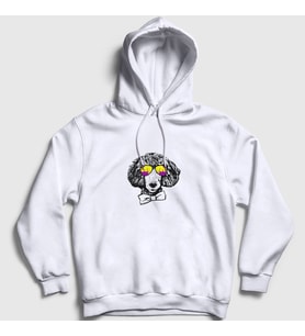 Presmono Unisex Gri Poodle Dog Köpek Kapüşonlu Sweatshirt 409940tt (Beyaz)