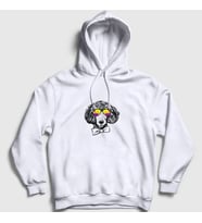 Presmono Unisex Gri Poodle Dog Köpek Kapüşonlu Sweatshirt 409940tt (Beyaz)