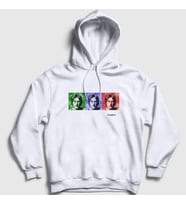 Presmono Unisex Beyaz Portraits Beatles John Lennon Kapüşonlu Sweatshirt 35098tt (Beyaz)