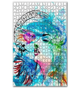 Cakapuzzle Kadın Figüründe Balık Burcu Görseli Puzzle Yapboz MDF (Ahşap) (1000 Parça)