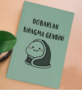 BK Gift Esprili Tasarım Serisi Sert Kapaklı Su Yeşili Defter, Arkadaşa Hediye, Yeni İş Hediyesi, Doğum Günü Hediyesi, Anı Defteri (Model 9)