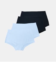 Malabadi Kadın 4 Lü Paket İz Yapmayan Modal Boxer Külot 1053 (Beyaz-Siyah)