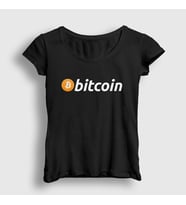 Presmono Kadın Beyaz Btc Bitcoin T-Shirt 263228tt (Siyah)