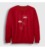 Presmono Unisex Beyaz Lovers Valentine's Day Sevgililer Günü Sweatshirt 284588tt (Kırmızı)