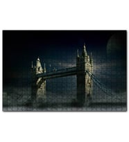 Cakapuzzle Londra Tower Bridge Gece Manzarası  Puzzle Yapboz MDF (Ahşap) (255 Parça)
