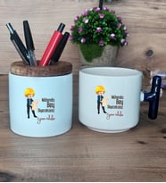 Mühendis Bey Diyeceksiniz Hediye Sepeti Kupa Bardak T Kulplu, Kalemlik Hediyeleri Mühendise Hediye Mühendisler Günü Hediyesi (Model 2)