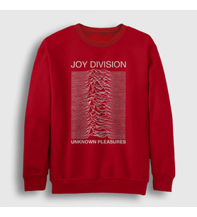 Presmono Unisex Beyaz Unknown Pleasures Joy Division Sweatshirt 87792tt (Kırmızı)