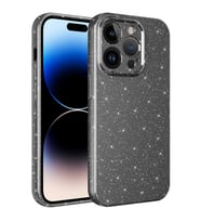 iPhone 14 Pro Max Kılıf Kamera Korumalı Simli Lüks Koton Kılıf (Koyu Pembe)
