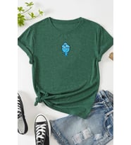Unisex Su Avatar Baskılı T-shirt (Yeşil)