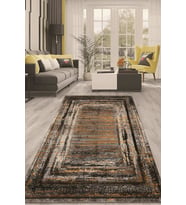 Dijital Kaymaz Taban Yıkanabilir Modern Renkli Salon Halısı Mutfak Halısı Yolluk ND-HT-966 (Kahverengi)