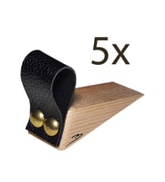 Barış Dizayn Premium 5 Renk 6 seçenekli Deri Kapı süslü altlığı kapı stoperi stopper kapı durdurucu (5li paket) (Siyah)
