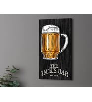 BK Gift Kişiye Özel Kabartma Tasarımlı Siyah(Ebony) Ahşap Bar Tabelası 61cm, Home Bar Tabela, Rustik Ev Dekorasyonu, Duvar Dekoru (Model 3)