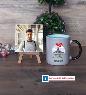 Askere Hediye Fotoğraflı Dekoratif Taş, Kupa Bardak Beyaz Hediye (Model 9)