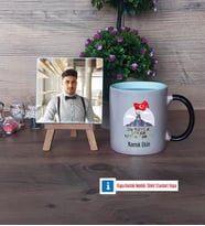 Askere Hediye Fotoğraflı Dekoratif Taş, Kupa Bardak Beyaz Hediye (Model 9)