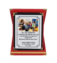 Öğretmenler Günü Hediyesi Fotoğraf Baskılı Plaket (Kırmızı)