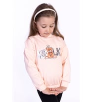 Toontoy Kız Çocuk Baskılı Sweatshirt (Somon)