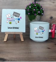 Web Tasarım Uzmanı Hediye Seti Kupa Bardak T Kulplu ve Dekoratif Taş Web Tasarım Uzmanına Hediye (Model 1)