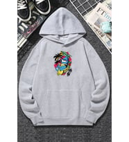 Unisex Crazy Banana Baskılı Sweatshirt (Gri)