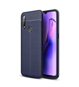 Oppo A31 Kılıf Deri Tarzı Niss Silikon Case (Lacivert)