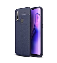 Oppo A31 Kılıf Deri Tarzı Niss Silikon Case (Lacivert)