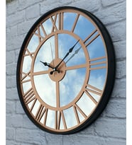 Markakanvas Metal Kasa AYNALI Duvar Saati  ( Çap 50 cm -Çap 80 cm ) (Bakır)