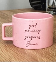 Kişiye Özel Good Morning Gorgeous Hediye Pastel Fincan Sevgiliye Hediye (Pembe)