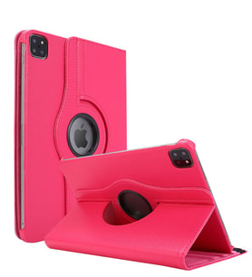 Apple İpad Pro 11'' 2020 2.Nesil Kılıf, (A2228-A2068-A2230) 360 Rotating Stand Deri (Pembe)